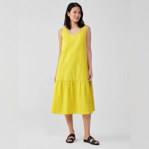 Yellow Sleeveless A-Line Summer Flowy Dress